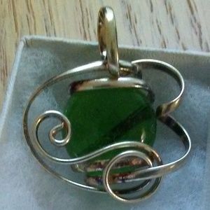 HANDMADE STERLING AND GLASS PENDANT VA ARTISAN